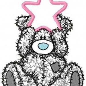 Teddy Bear Happy Christmas applique embroidery design