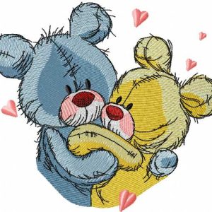 Teddy Bears happy together 2 embroidery design