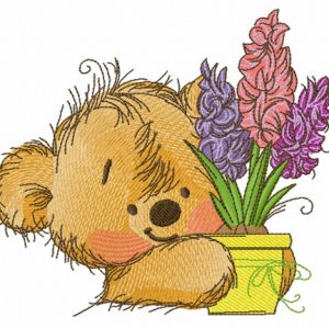 Teddy Bear is preparing for the holiday 3 embroidery design
