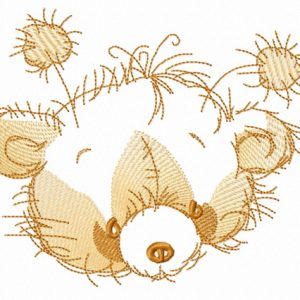 Teddy bear muzzle sketch embroidery design