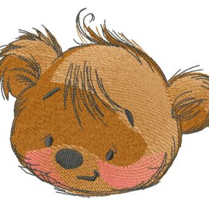 Teddy bear playing with butterfly5 embroidery design