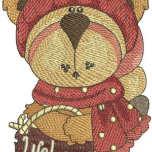 Teddy welcome 2 embroidery design