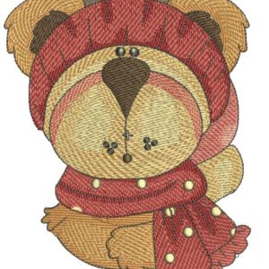 Teddy winter embroidery design