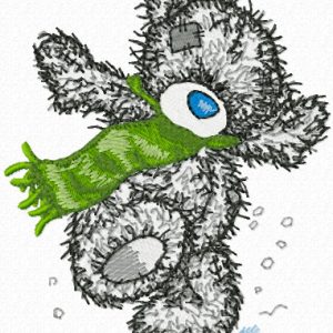 Teddy Bear like winter embroidery design