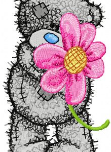 Teddy Bear like flowers embroidery design
