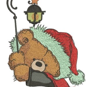 Teddy bear with lantern 3 embroidery design