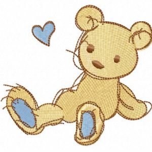 Teddy bear without paw embroidery design