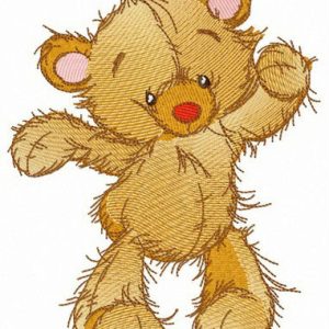 Teddy bear's crazy dance embroidery design