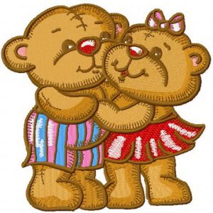 Teddy bear's friendship embroidery design