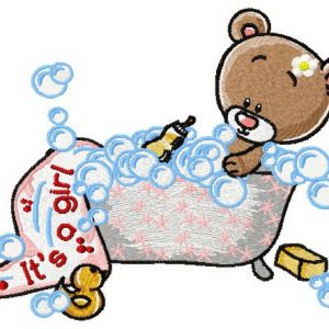 Teddy's bath time 2 embroidery design