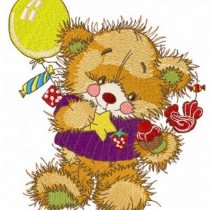 Teddy's birthday 2 embroidery design