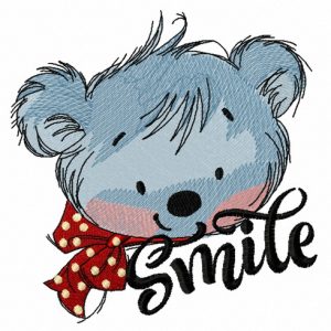 Teddy's smile embroidery design