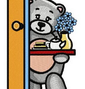 Teddy's teatime 5 embroidery design