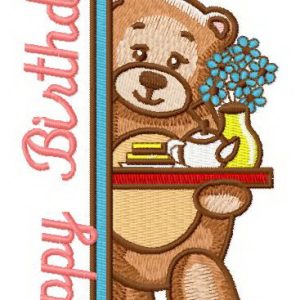 Teddy's teatime 6 embroidery design
