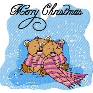 Teddy's warm scarf 2 embroidery design