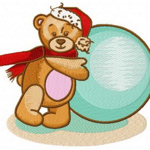 Teddy's winter embroidery design