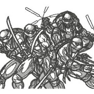 Teenage Mutant Ninja Turtles sketch embroidery design