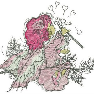 Tender fairy embroidery design