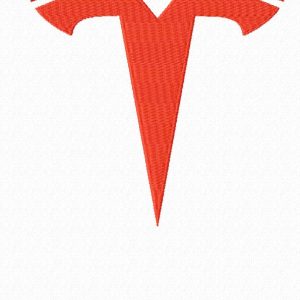 Tesla Motors logo embroidery design