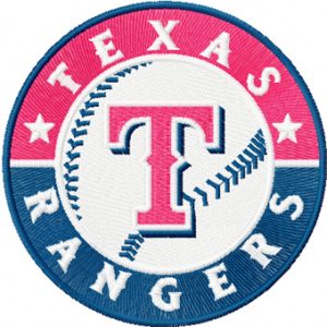 Texas Rangers logo embroidery design