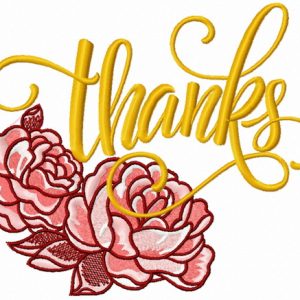 Thanks for roses embroidery design