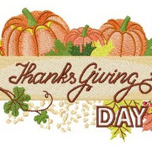 Thanksgiving Day decoration embroidery design