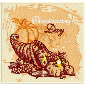 Thanksgiving day embroidery design