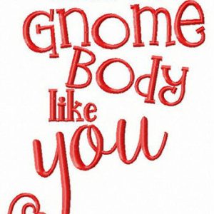 There's gnome body like you embroidery design