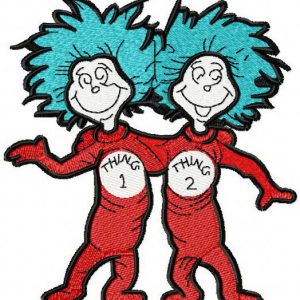 Thing One and Thing Two embroidery design