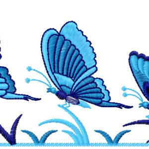 Three butterflies embroidery design