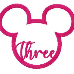 Three Mickey Mouse embroidery design