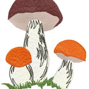 Three mushrooms embroidery design