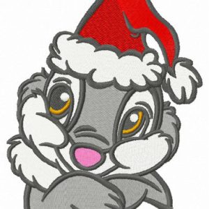 Thumper ready for X-mas embroidery design