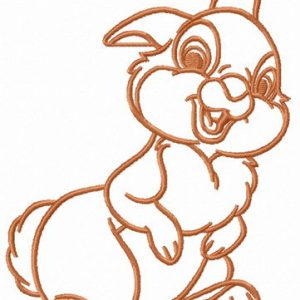 Thumper ready to play embroidery design