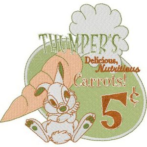Thumper's carrots embroidery design