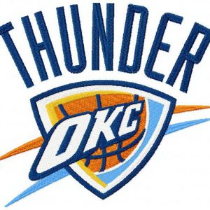 Oklahoma City Thunder logo embroidery design