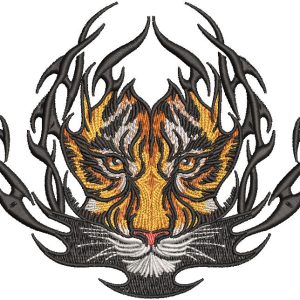 Tiger badge embroidery design