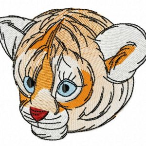 Tiger cub muzzle embroidery design