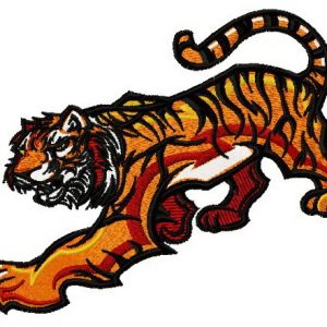 Tiger hunting embroidery design