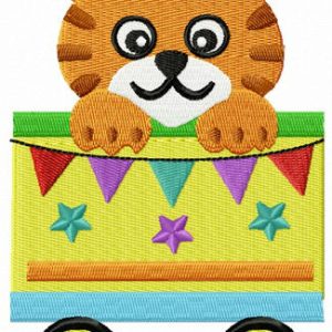 Tiger in cart embroidery design