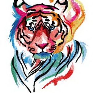 Tiger in my mind embroidery design