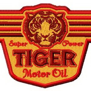 Tiger motor oil logo embroidery design