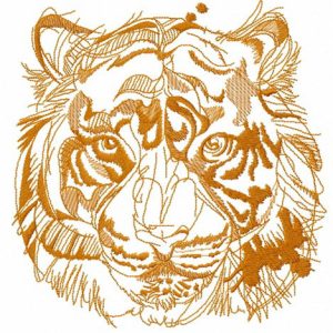 Tiger muzzle embroidery design
