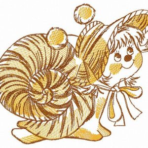 Tiger snail embroidery design