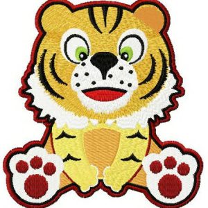 Tiger surprised embroidery design