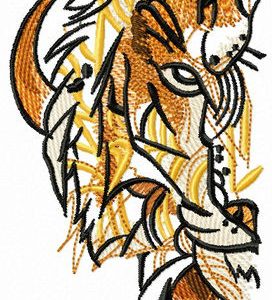 Tiger's muzzle embroidery design