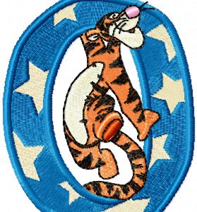 Tigger Alphabet Letter O embroidery design
