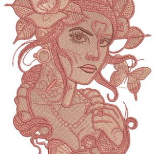 Time fairy embroidery design
