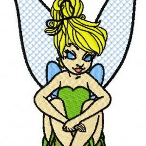 Tinkerbell sad embroidery design