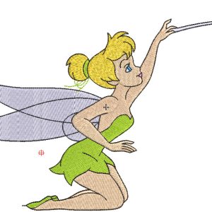 Tinkerbell with magic wand embroidery design